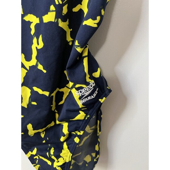 Speedo Size 6/32 Women's ENDURANCE Competitive Swimsuit Navy & Gold - Picture 2 of 5